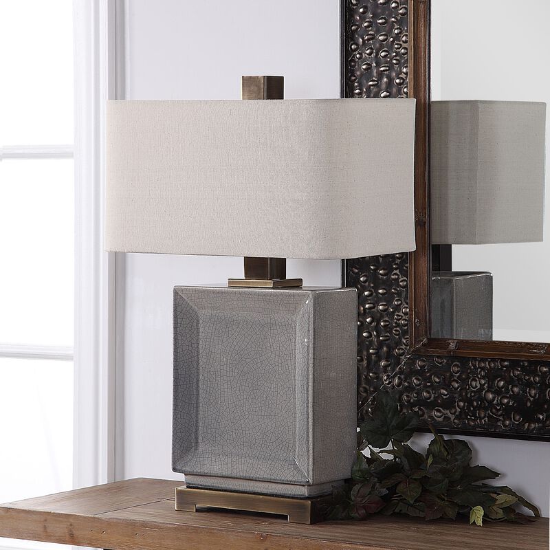 Uttermost Abbot Crackled Gray Table Lamp